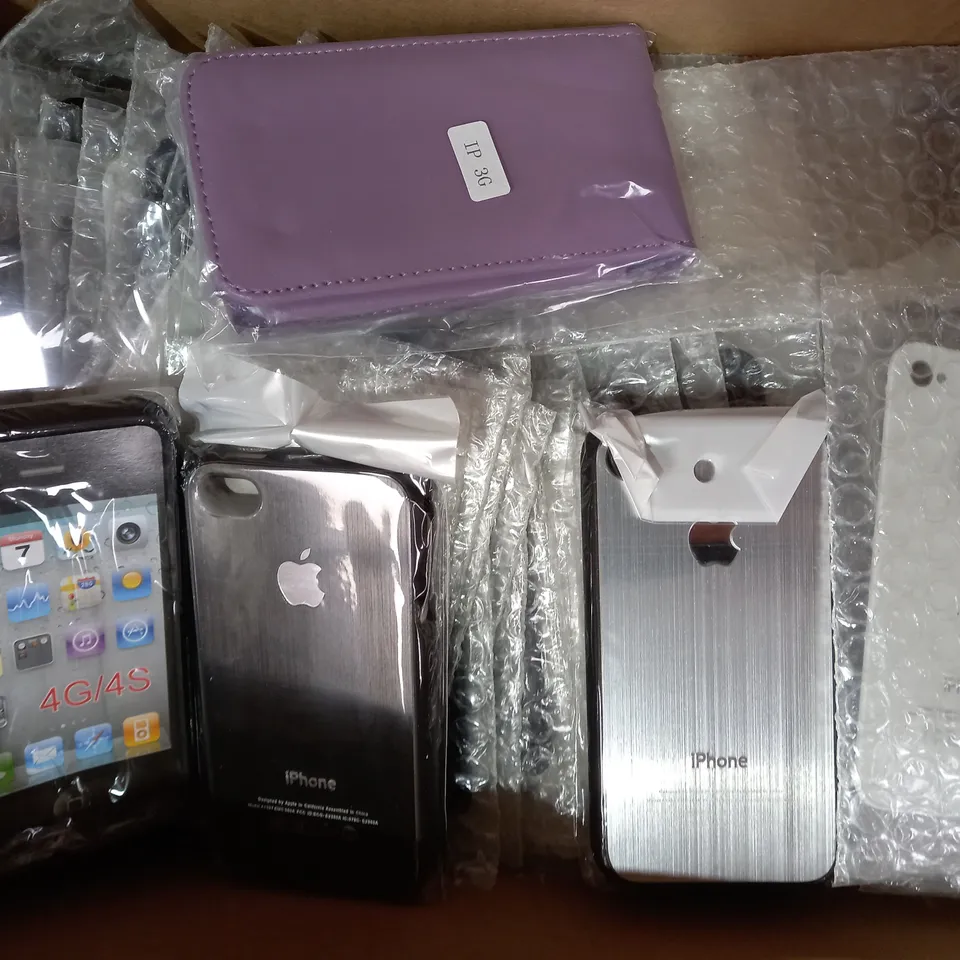 BOX OF APPROXIMATELY 30 ASSORTED HOUSEHOLD ITEMS TO INCLUDE IPHONE COVER, IPHONE BACK, PHONE CASE ETC