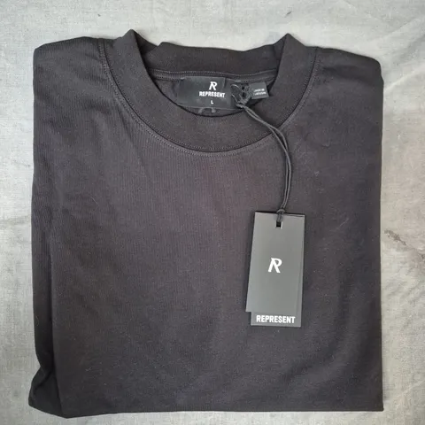 REPRESENT INITIAL OVERSIZED BOXY T-SHIRT IN BLACK SIZE LARGE