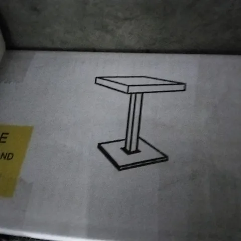 BOXED TOPAZ WHITE HIGH GLOSS BAR TABLE (1 OF 2 BOXES) INCOMPLETE