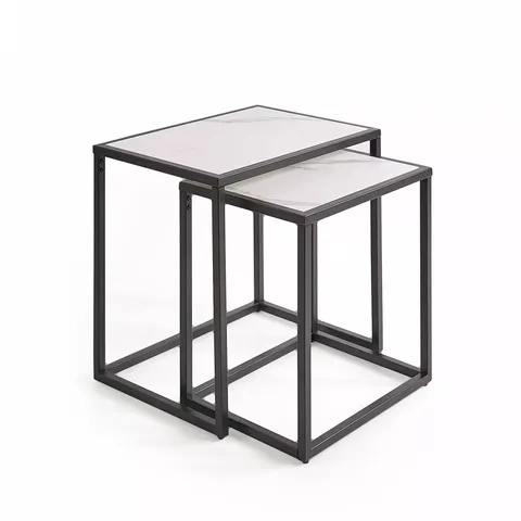BOXED ORAN NEST OF TABLES - BLACK/WHITE
