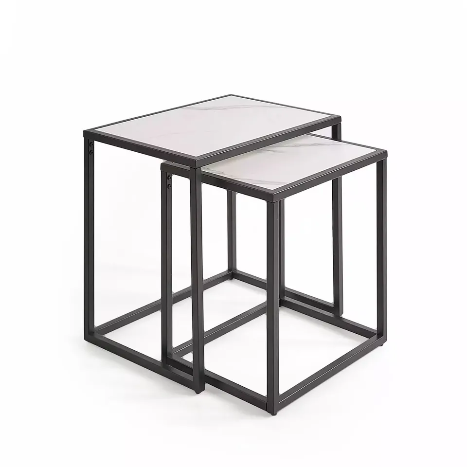BOXED ORAN NEST OF TABLES - BLACK/WHITE