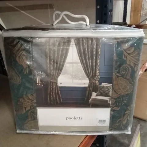 BAGGED SHIRAZ FLORAL DAMASK PENCIL PLEAT CURTAINS - EMERALD // SIZE: 66" x 90"