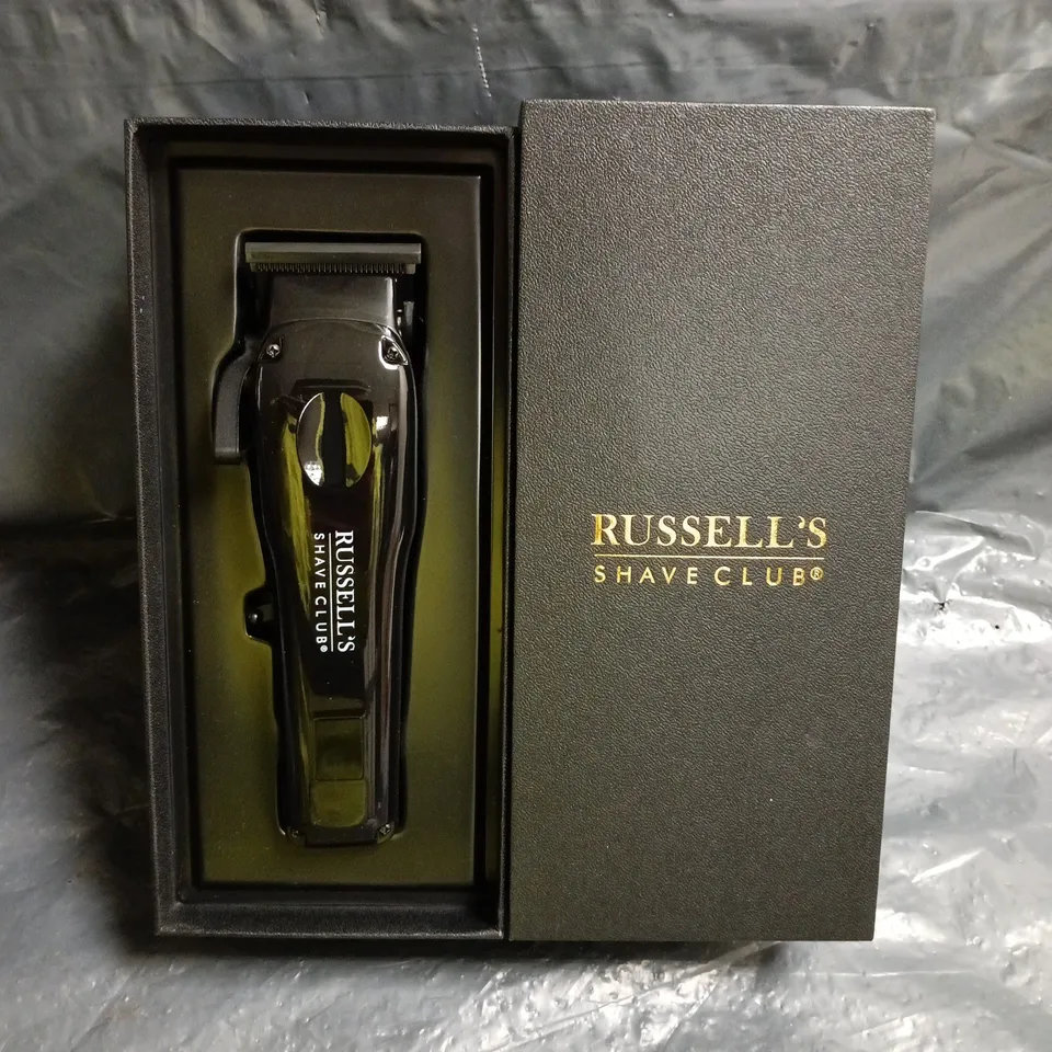 RUSSELLS SHAVE CLUB RECHARGABLE HAIR CLIPPERS