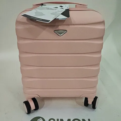 FLIGHT KNIGHT SMALL HARD SHELLED LUGGAGE CASE WITH WHEELS AND LOCK IN PINK