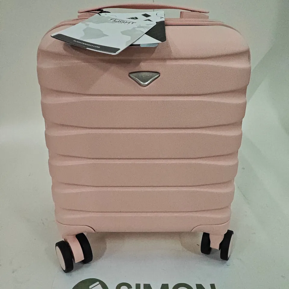 FLIGHT KNIGHT SMALL HARD SHELLED LUGGAGE CASE WITH WHEELS AND LOCK IN PINK