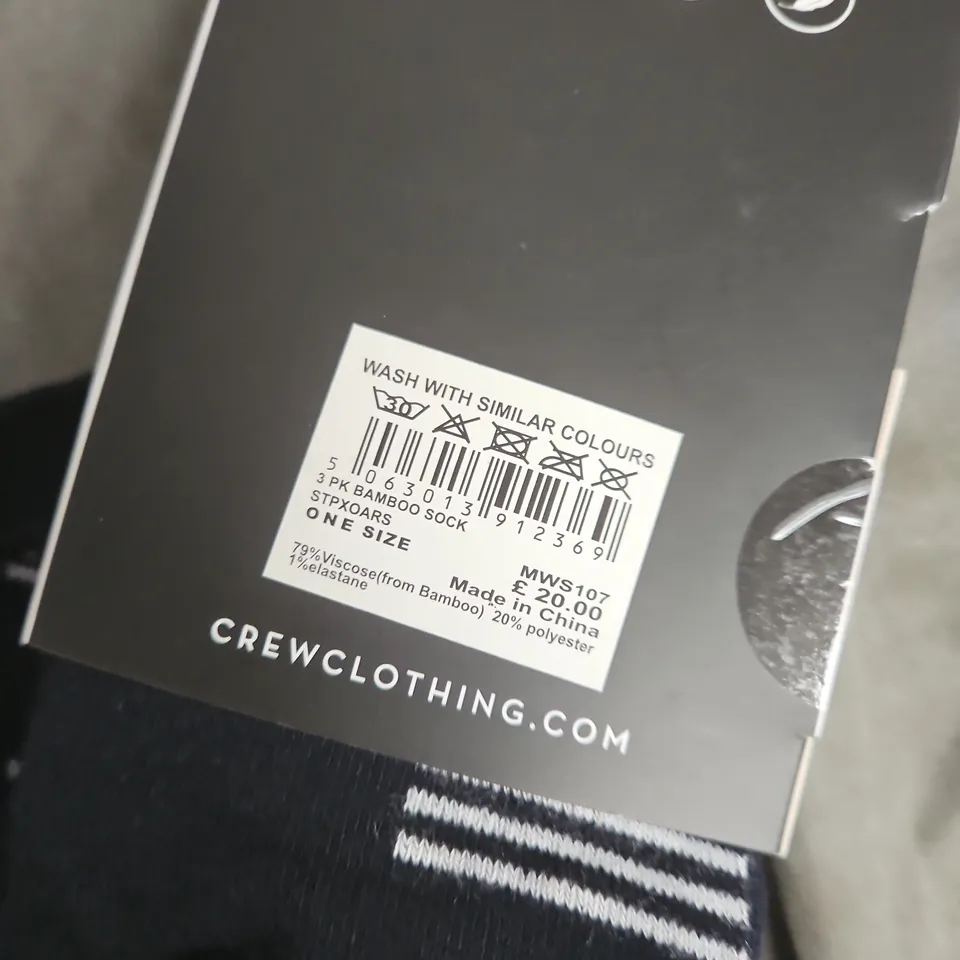 CREW CLOTHING BAMBOO SOCKS FOR HIM – NAVY, 3-PACK, ONE SIZE