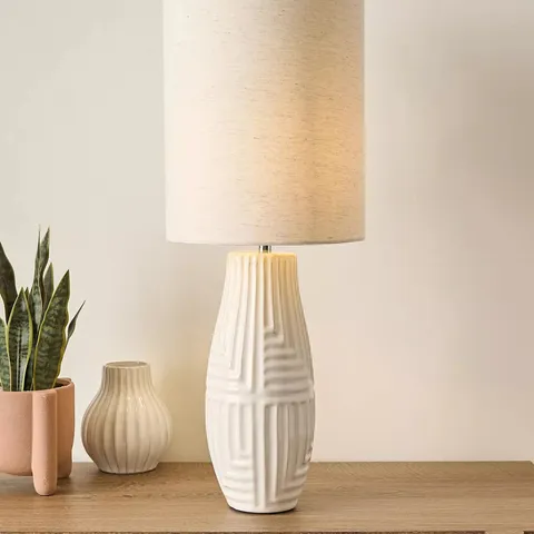 THE VERY COLLECTION ABSTRACT STRIPE CERAMIC TABLE LAMP