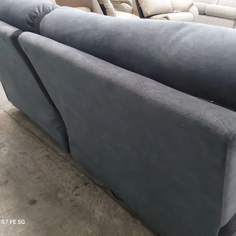 QUALITY BRITISH DESIGNER G PLAN STRATFORD POWER RECLINING THREE SEATER SOFA PRAMA MIDNIGHT FABRIC 
