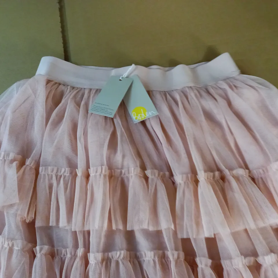BODEN PINK NET TIERED LONGLINE SKIRT - UK 12