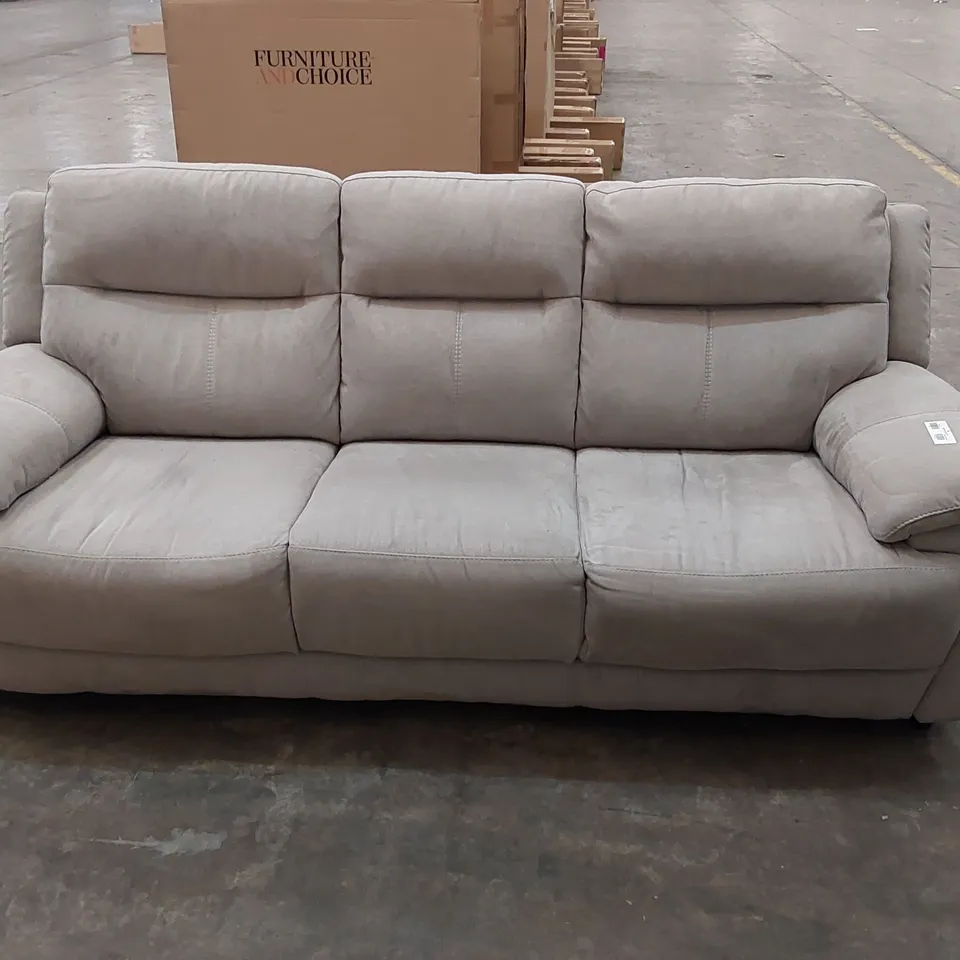 DESIGNER GREY SUEDE 3 SEATER SOFA (1 ITEM)