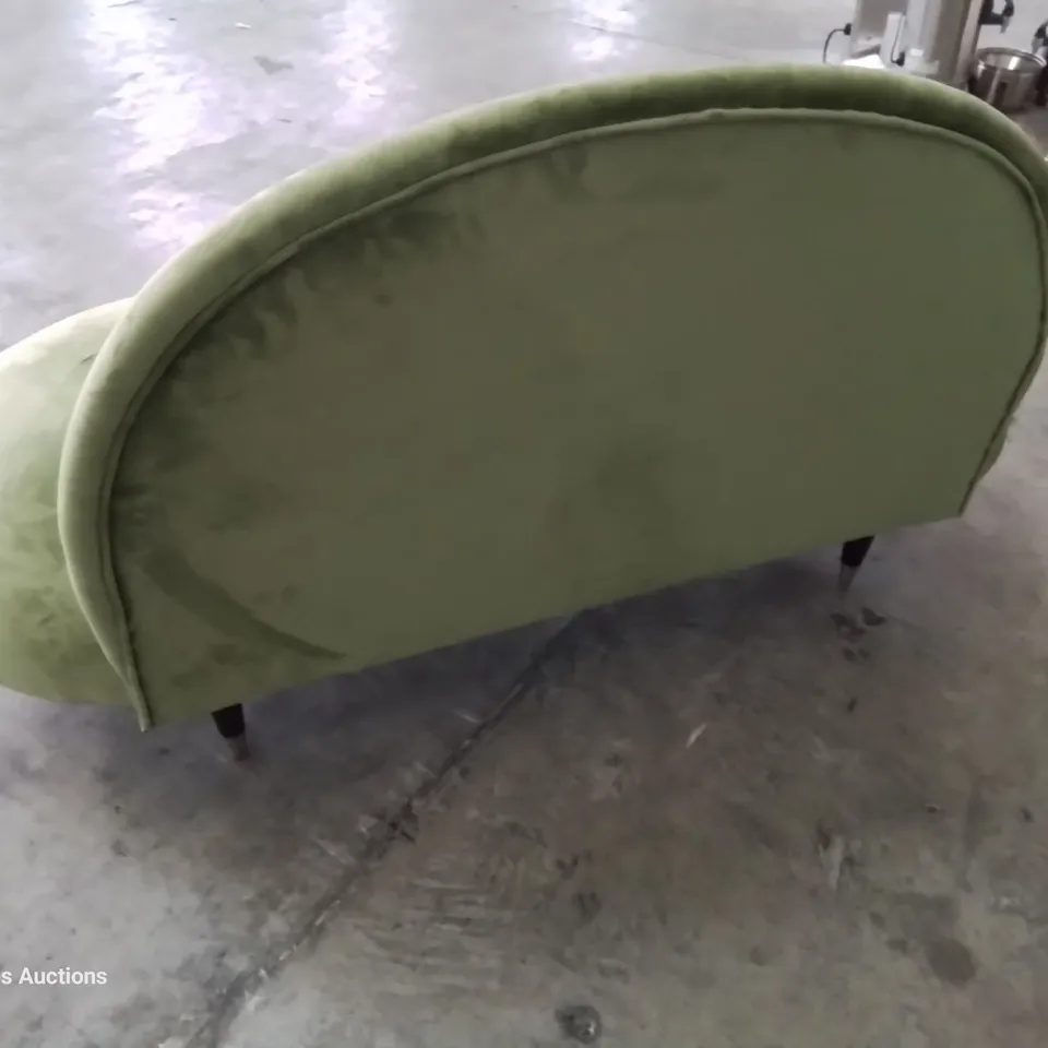 DESIGNER OCCASIONAL SOFA GREEN PLUSH FABRIC