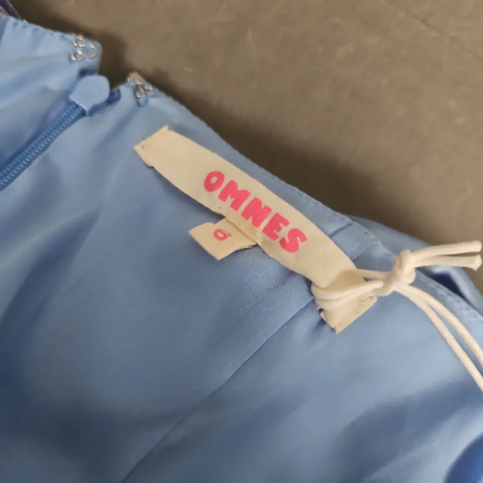 OMNES AMDRA STRAPLESS DRESS IN LIGHT BLUE - UK 6