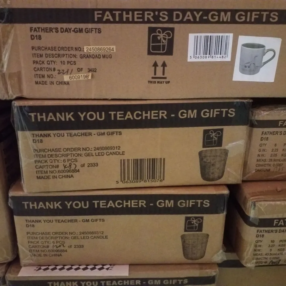 PALLET CONTAINING ASSORTED GIFTS INCLUDING MUGS, CANDLES & VALENTINE PLUSHIES 