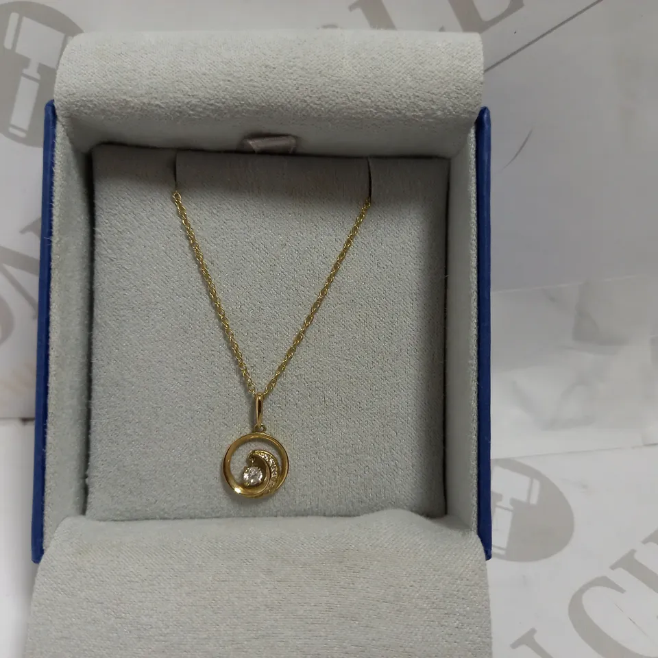 ALCHEMIST JEWELLERY GOLD EFFECT SWIRL WITH STONE NECKLACE