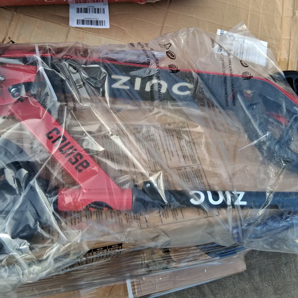ZINC BIG WHEELED FOLDING CRUISE SCOOTER - RED - COLLECTION ONLY