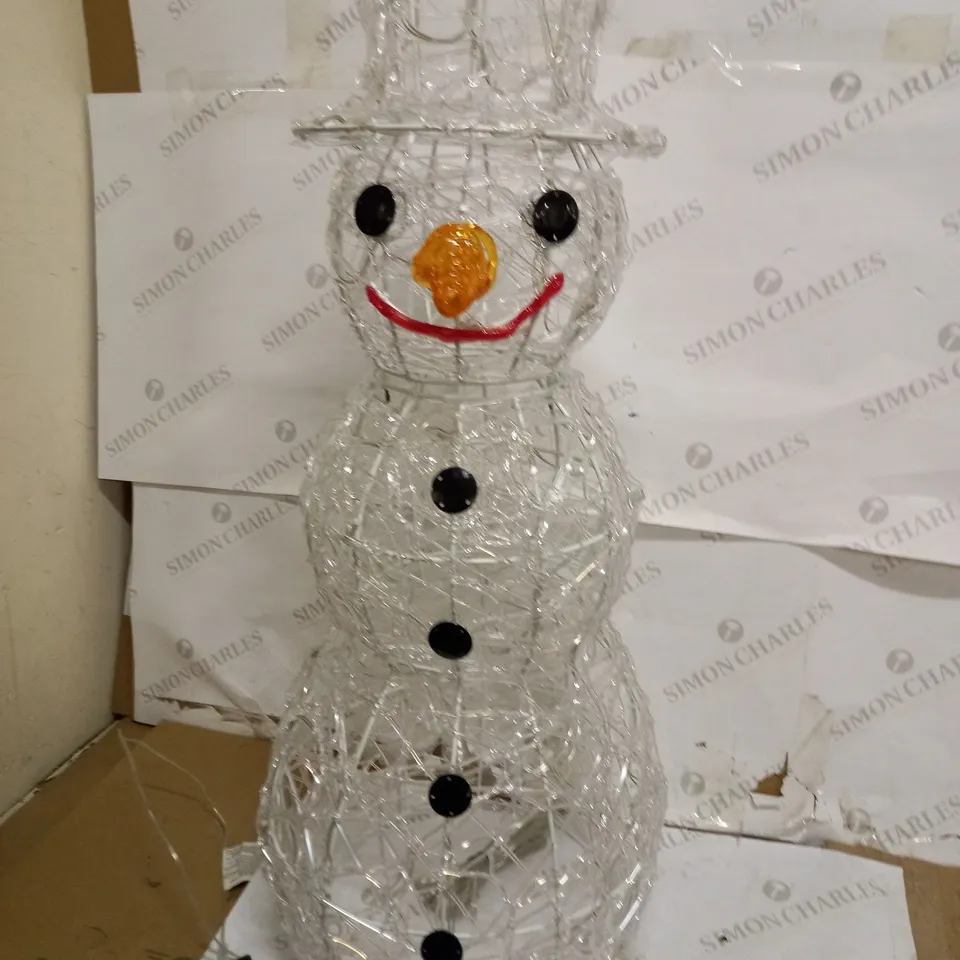 JOHN LEWIS OUTDOOR GLASS SNOWMAN LIGHT WHITE ICE LEDS