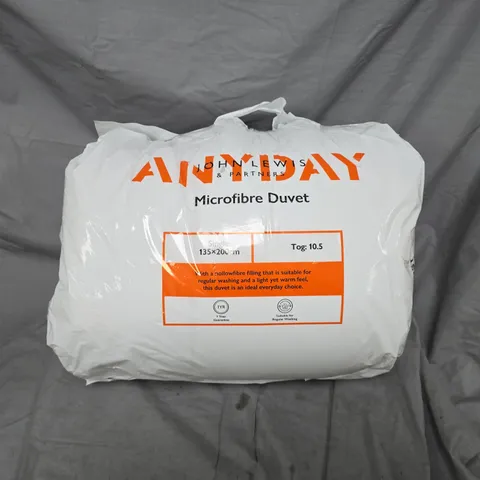 JOHN LEWIS & PARTNERS ANYDAY MICROFIBRE DUVET (SINGLE 10.5 TOG)