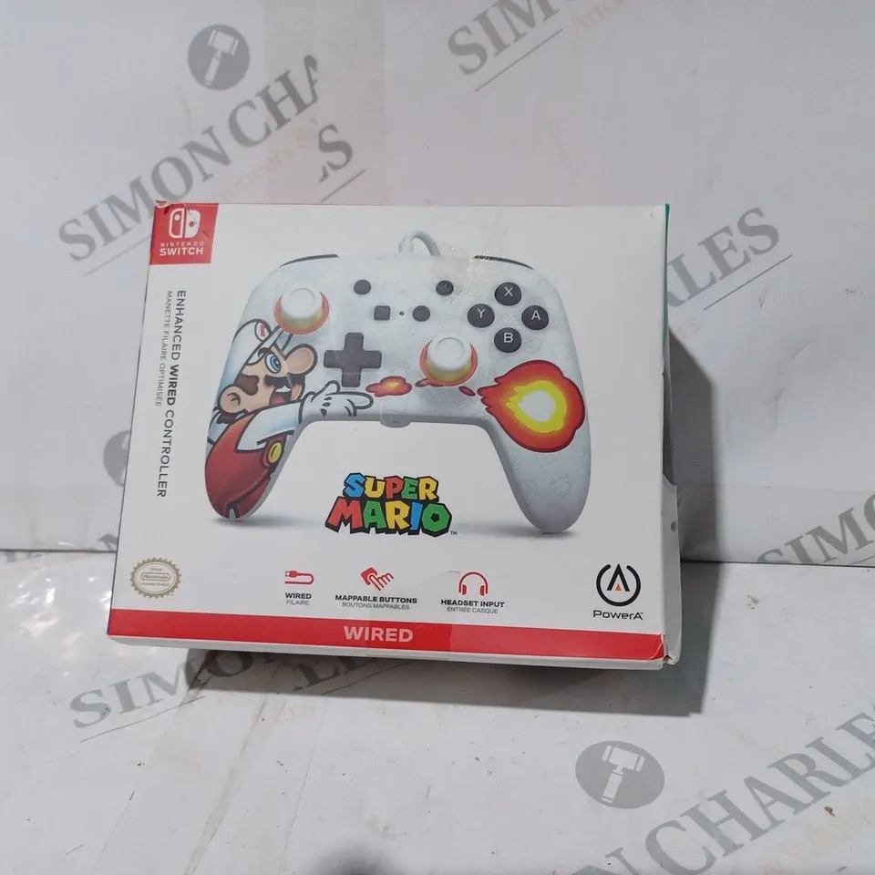 BOXED NINTENDO SWITCH MARIO WIRED CONTROLLER- WHITE