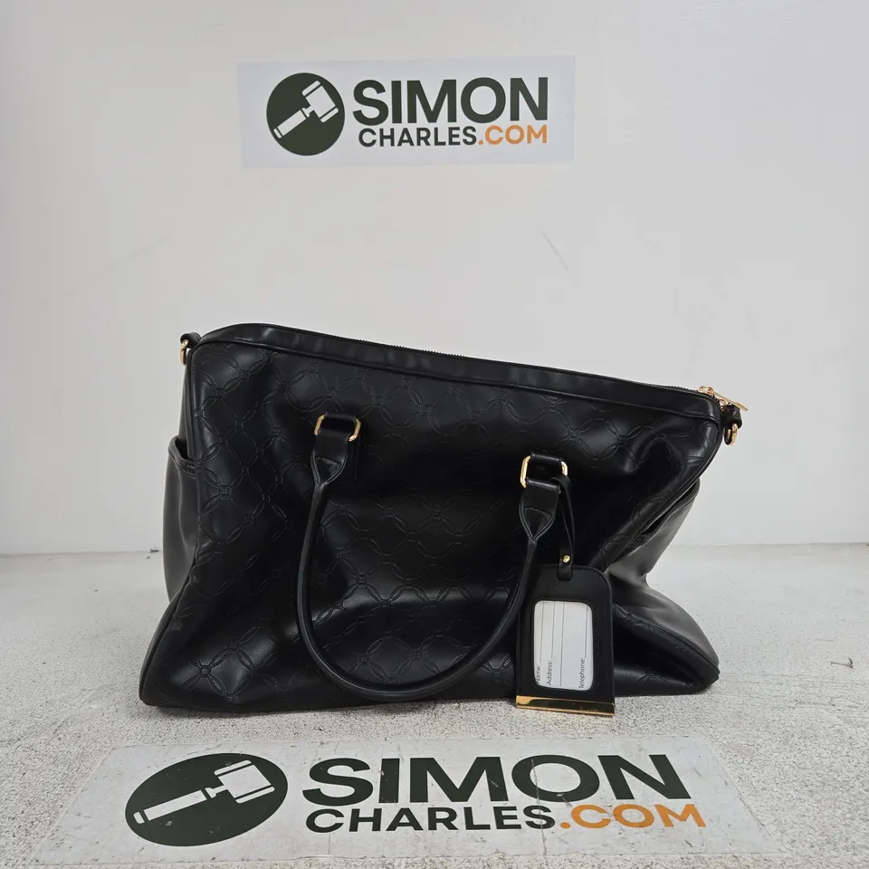 NEW LOOK BLACK QUILTED LEATHER HANDBAG WITH TWIN TOP HANDLES