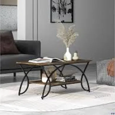 BOXED COSTWAY WOOD FAUX MARBLE COFFEE TABLE