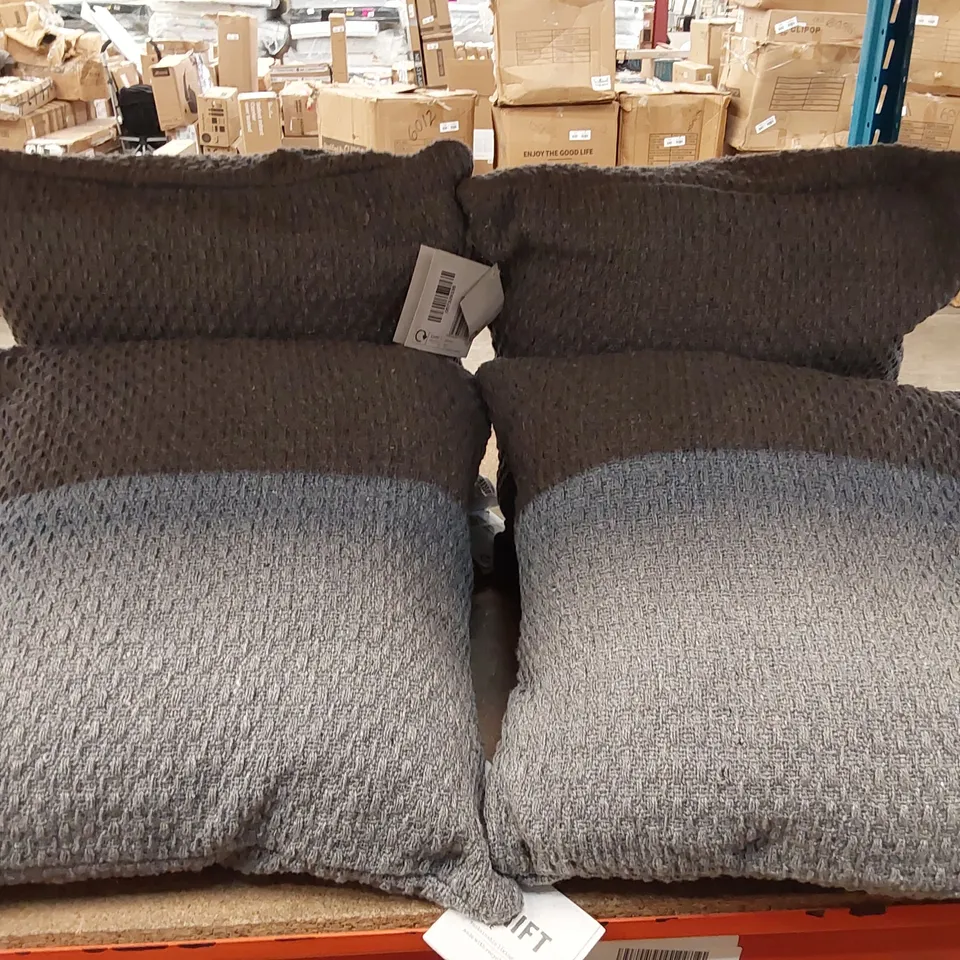BRAND NEW SET OF 4 DRIFT HOME HAYDEN GREY 43 X 43CM CUSHIONS (4 ITEMS)