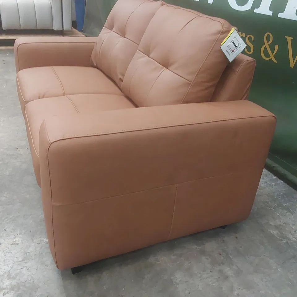 QUALITY DESIGNER MILLER ITALIAN LEATHER 2 SEATER SOFA