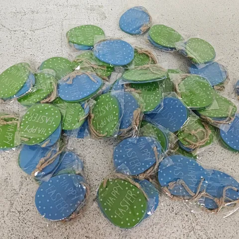 LARGE QUANTITY OF HAPPY EASTER EGG SHAPED HANGING DECORATIONS 