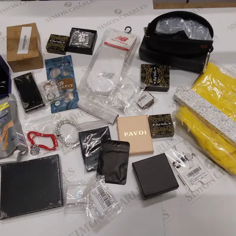 24 BRAND NEW ITEMS TO INCLUDE: DUCO SUNGLASSES WITH CASE, STYLE YELLOW TSHIRT,ANKLET