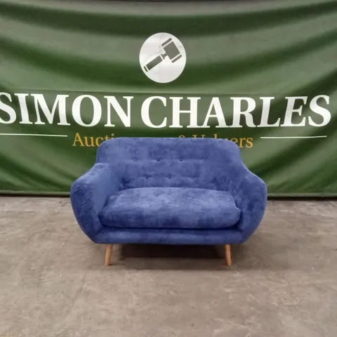 QUALITY DESIGNER JEFFERSON 2 SEATER LOVESEAT - NAVY BLUE