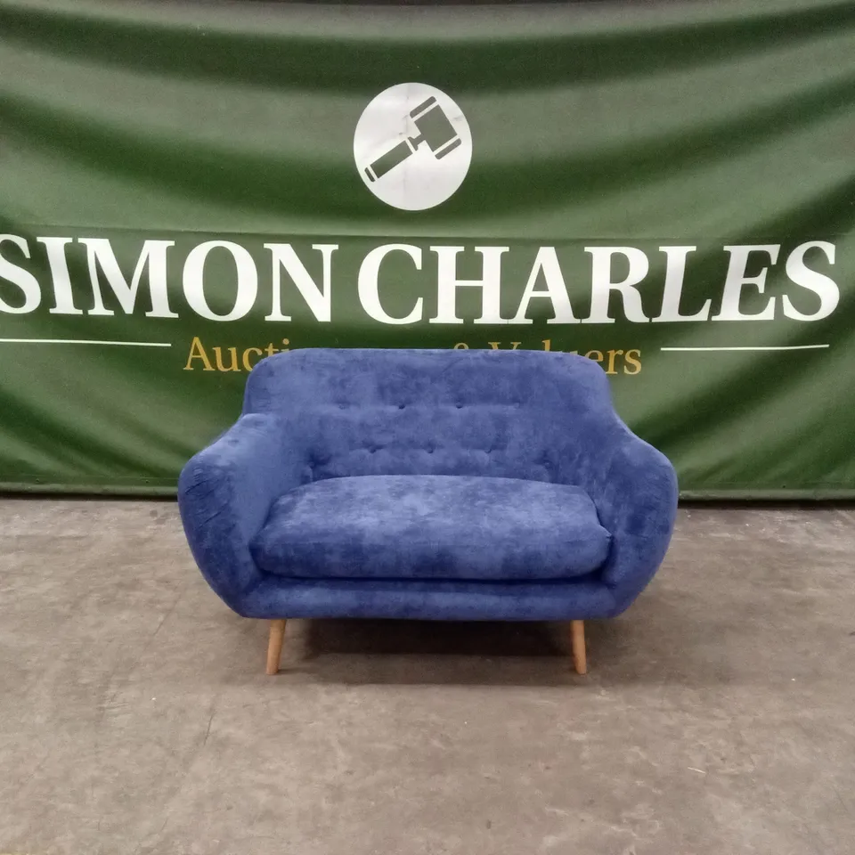 QUALITY DESIGNER JEFFERSON 2 SEATER LOVESEAT - NAVY BLUE