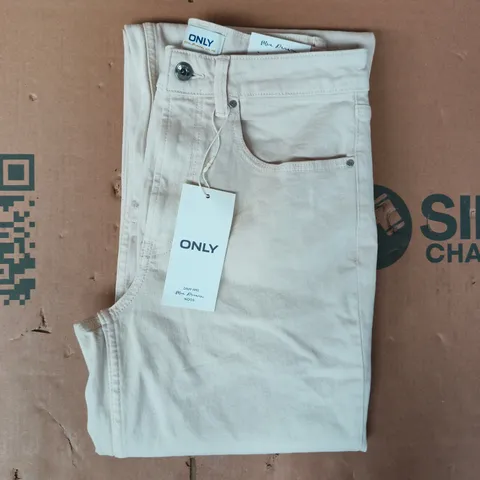 ONLY JUICY WIDE LEG JEANS IN CREAM SIZE 28/32