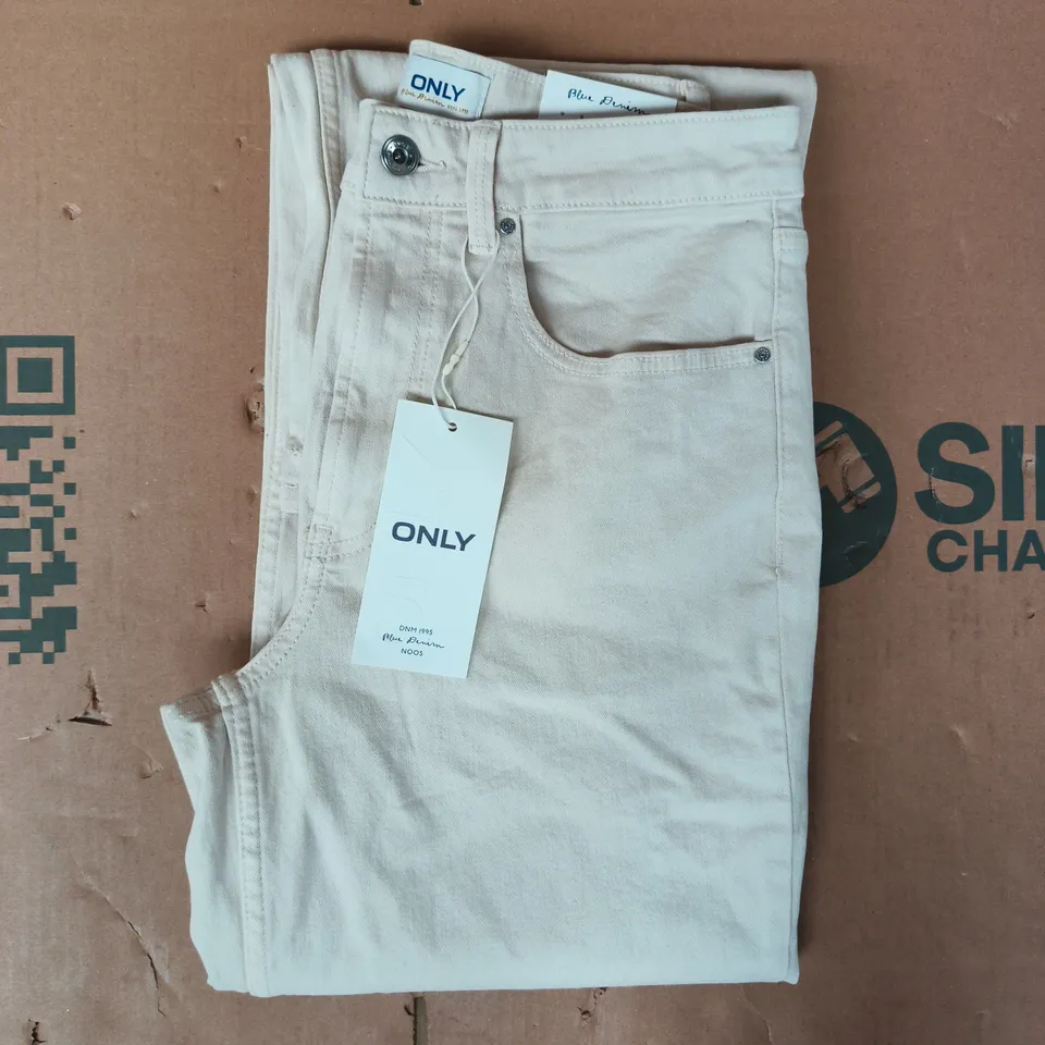 ONLY JUICY WIDE LEG JEANS IN CREAM SIZE 28/32