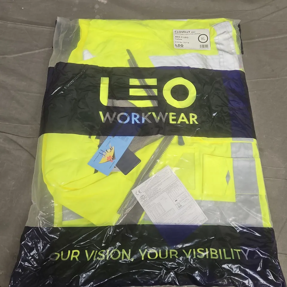 BAGGED LEO WORKWEAR CLOVELLY BREATHABLE EXECUTIVE ANORAK IN YELLOW (A04-Y-LEO) - XL