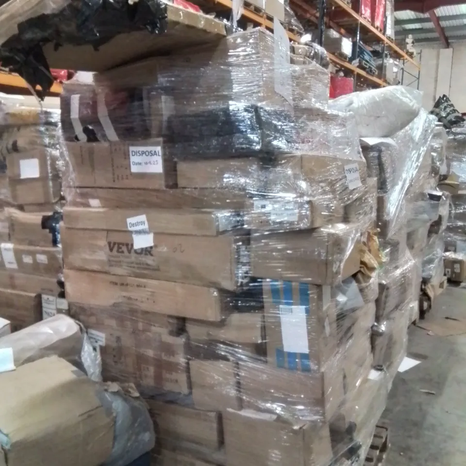 PALLET OF ASSORTED HOUSEHOLD GOODS AND PRODUCTS TO INCLUDE;POWER TOOL BATTERY,HOOVER,RETRACTABLE SAFETY GATE
