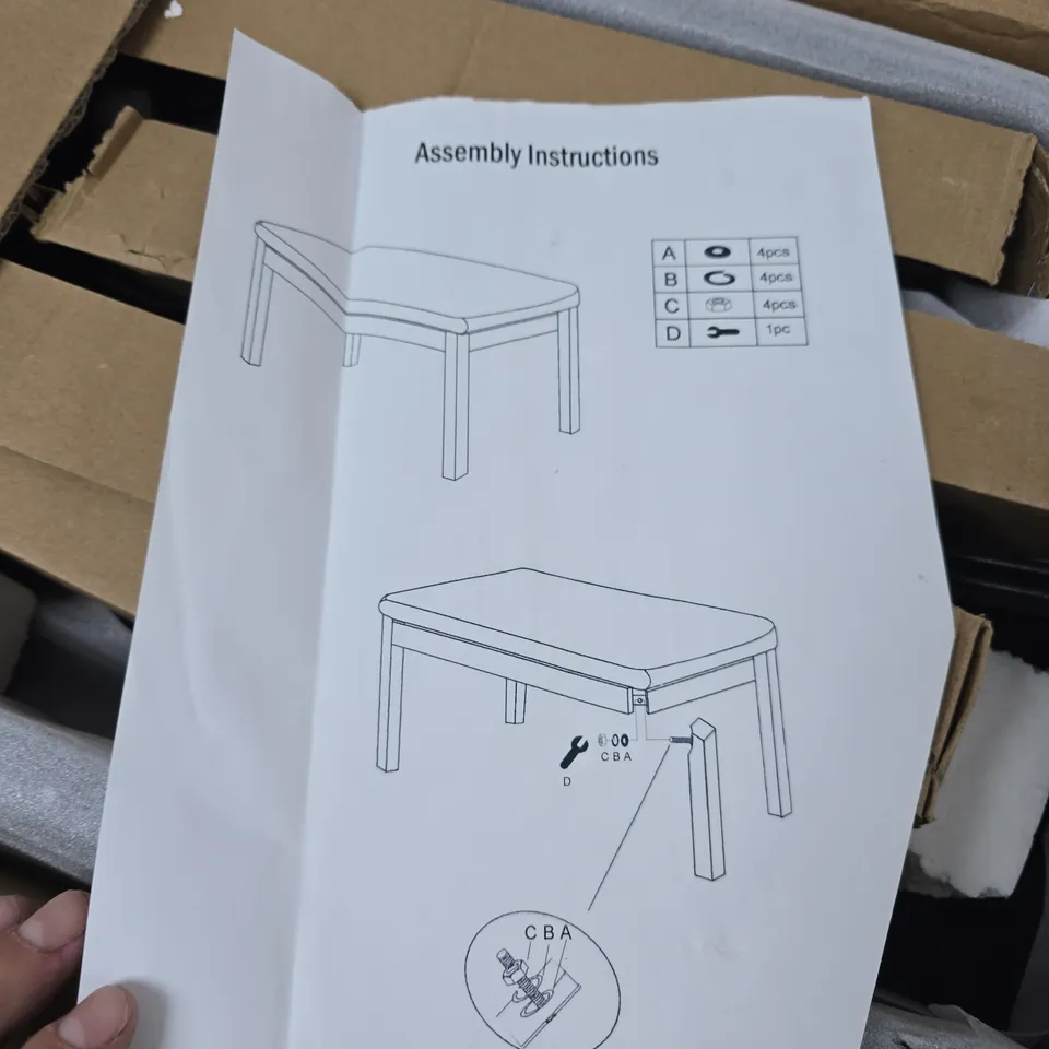 FLAT-PACK WOODEN BENCH / STOOL WITH ASSEMBLY INSTRUCTIONS