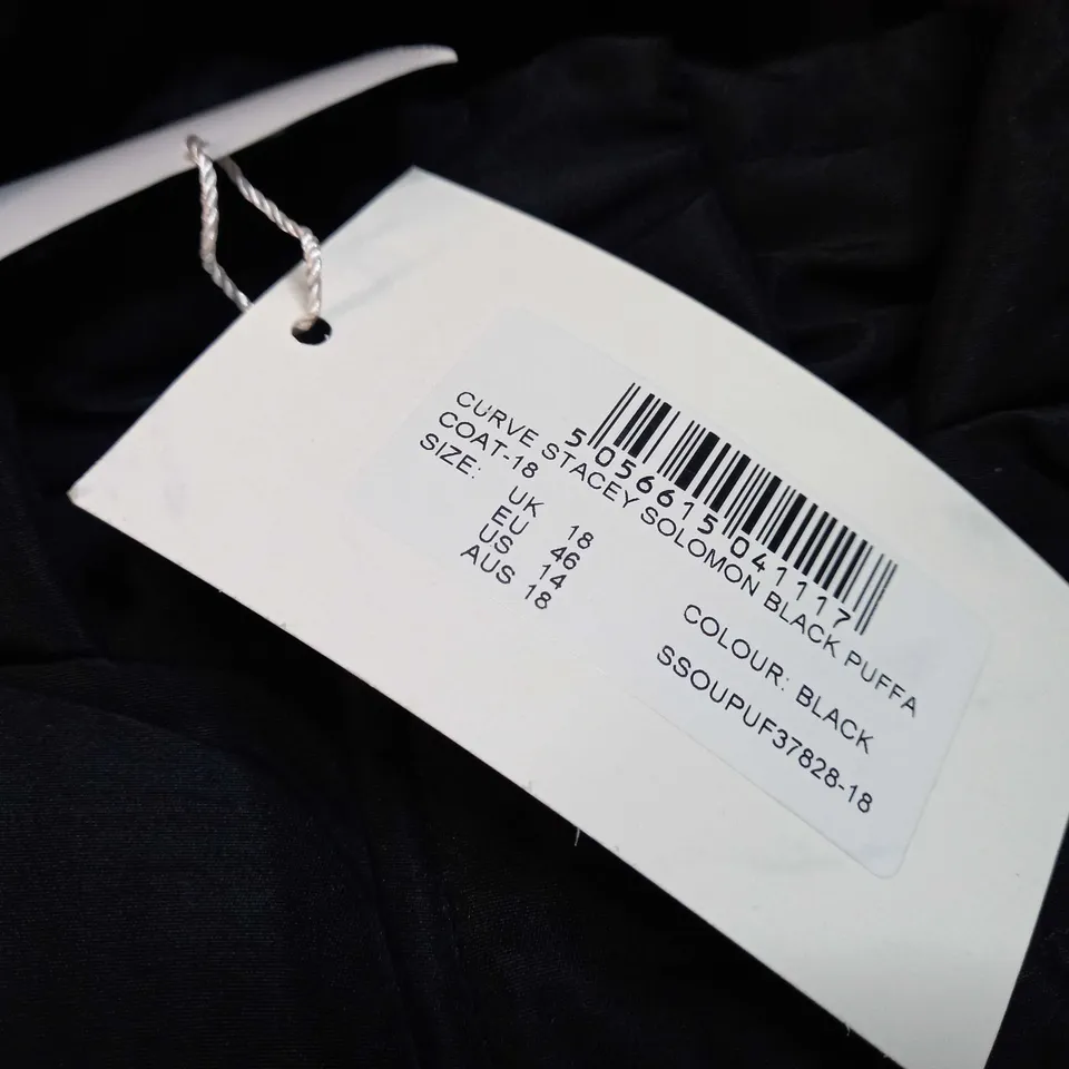 INTHESTYLE BLACK PUFFA COAT - SIZE 18