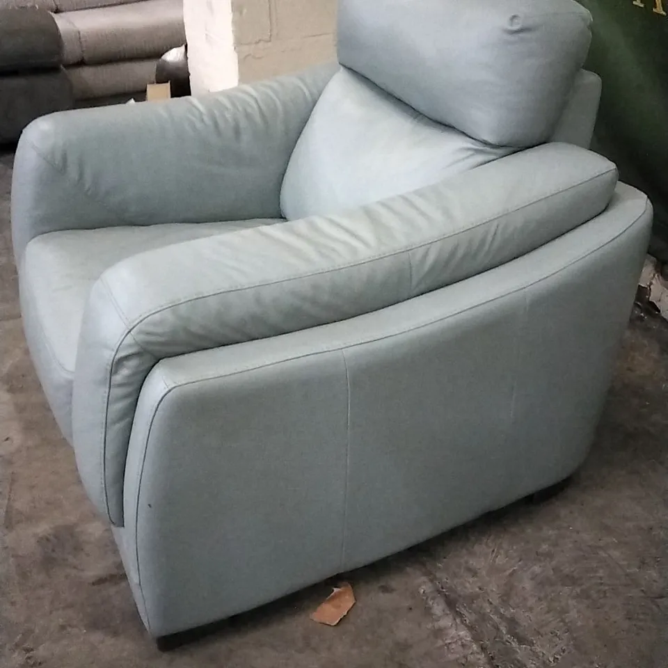 QUALITY ITALIAN DESIGNER BRINDISI ARMCHAIR LINOSO STONE LEATHER 