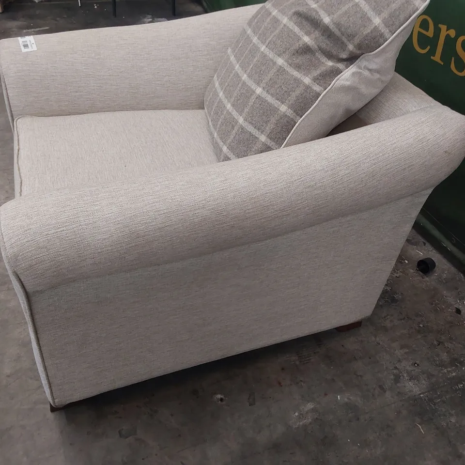DESIGNER EASY CHAIR BEIGE FABRIC