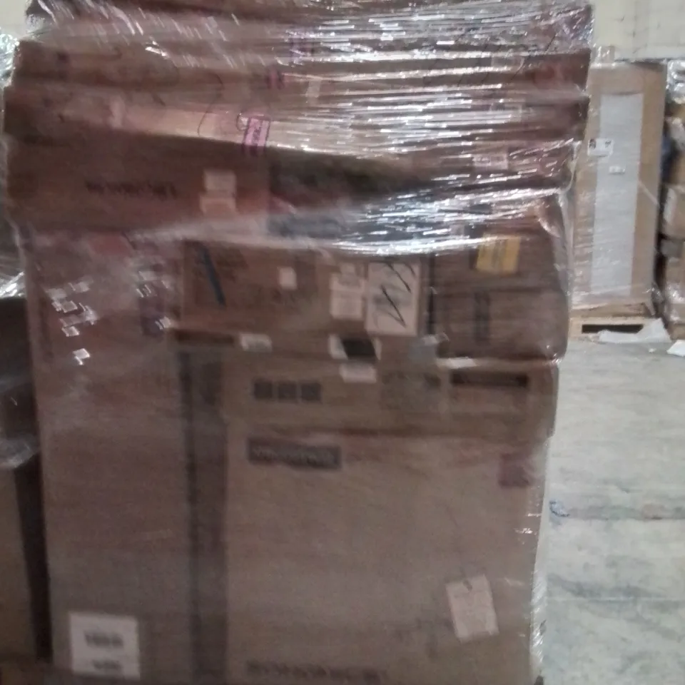 PALLET OF ASSORTED HOUSEHOLD GOODS AND PRODUCTS TO INCLUDE;OFFICE CHAIR,DRAWER DRESSER,BAR CHAIR