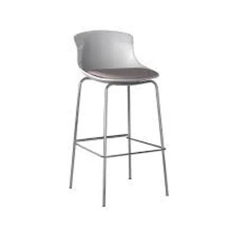BOXED DOREL HELENA GREY VELVET BARSTOOL