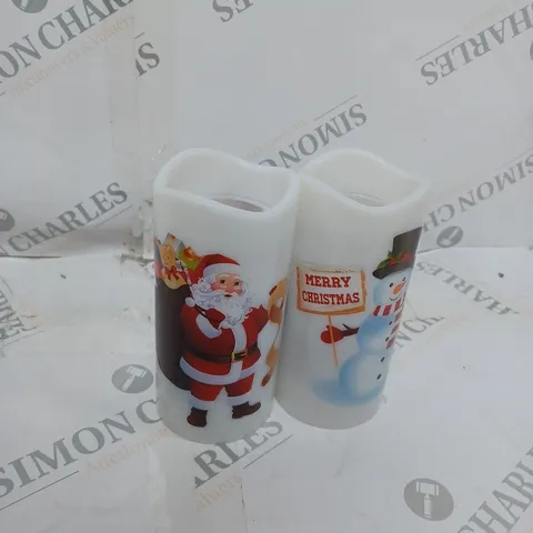 FESTIVE SET OF 2 PROJECTOR CANDLES