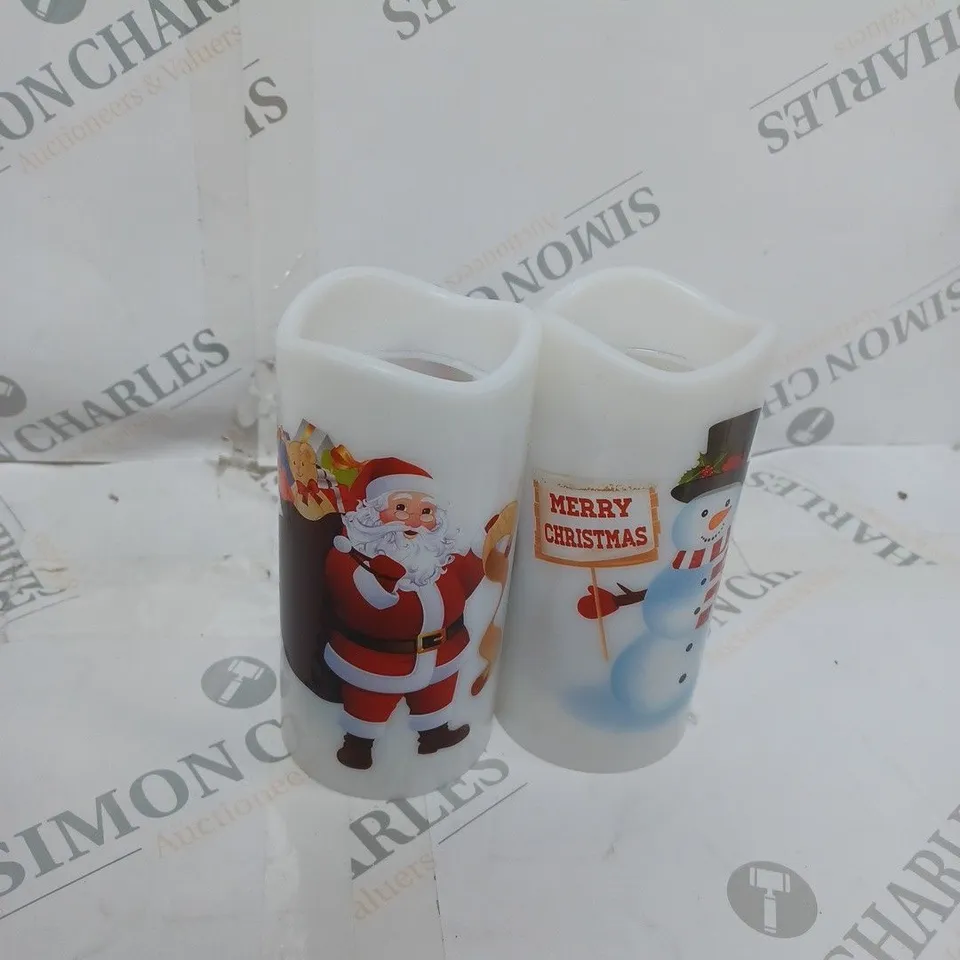 FESTIVE SET OF 2 PROJECTOR CANDLES