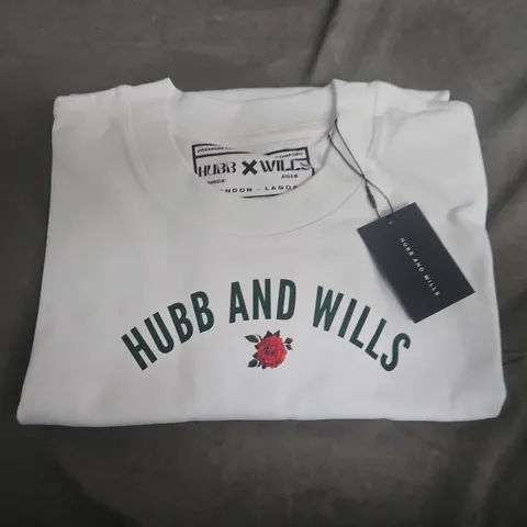 HUBB X WILLS T-SHIRT – WHITE SIZE l
