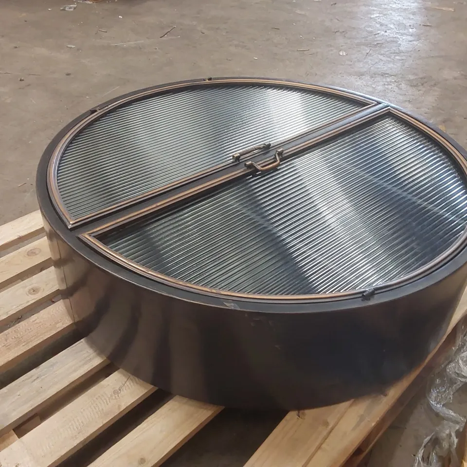 DESIGNER ROUND METAL WALL CABINET WITH GLASS DOORS