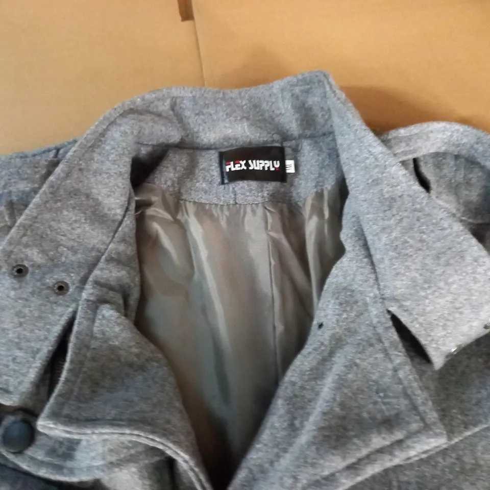 FLEX SUPPLY GREY BUTTON FRONT COAT - 3XL