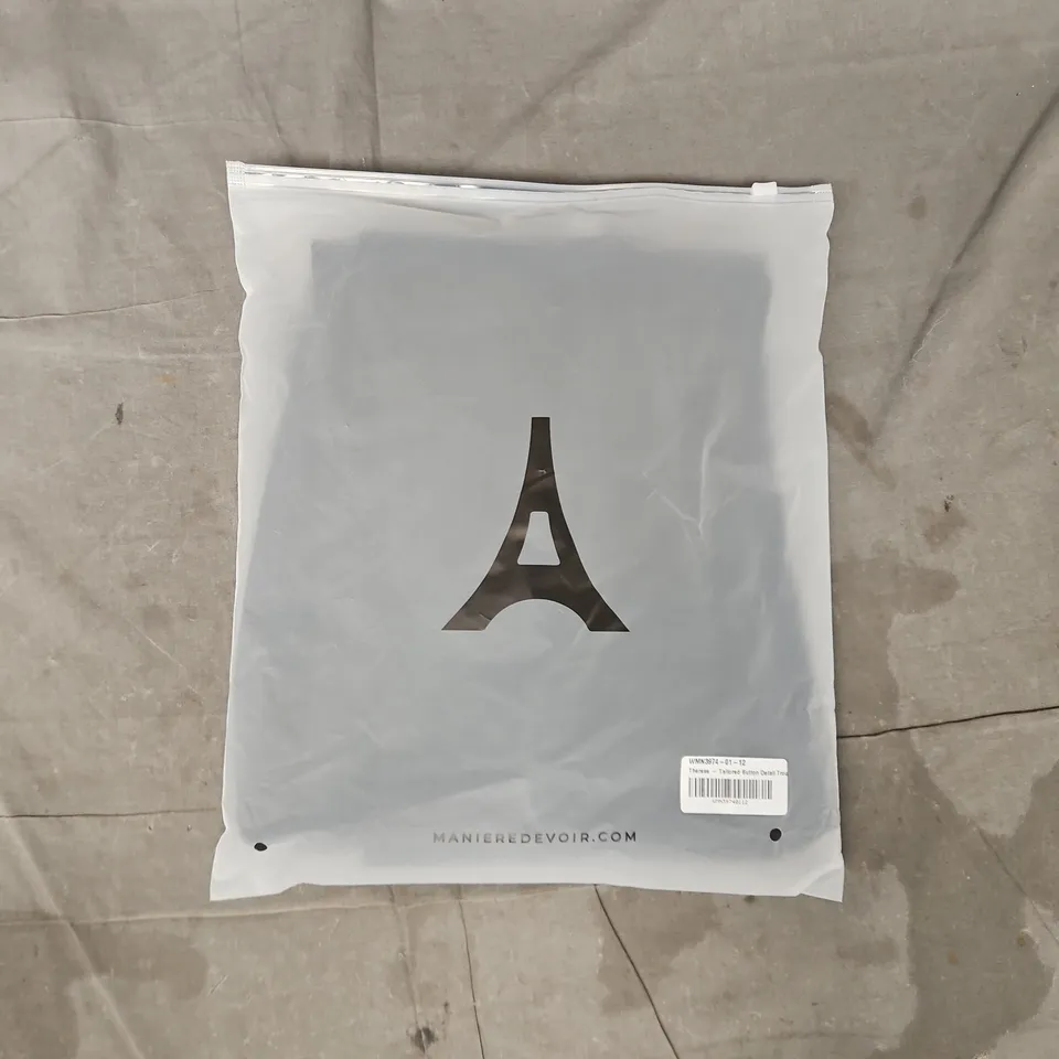 BAGGED MANIÉRE DE VOIR THERESE TAILORED BUTTON DETAIL TROUSERS IN BLACK SIZE 12