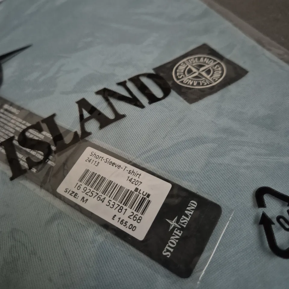 BAGGED STONE ISLAND LOGO T-SHIRT SIZE M