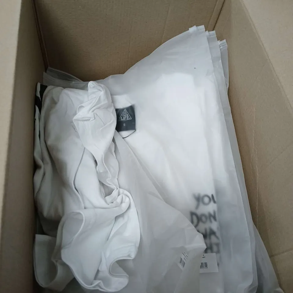 APPROXIMATELY 16 T- SHIRTS IN SMALL SIZE  WITH YOU DON'T WANT THIS LIFE LOGO .