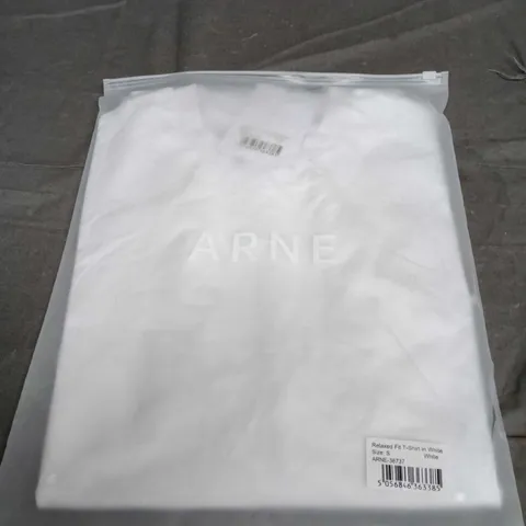 ARNE RELAXED FIT T-SHIRT - WHITE, SIZE S