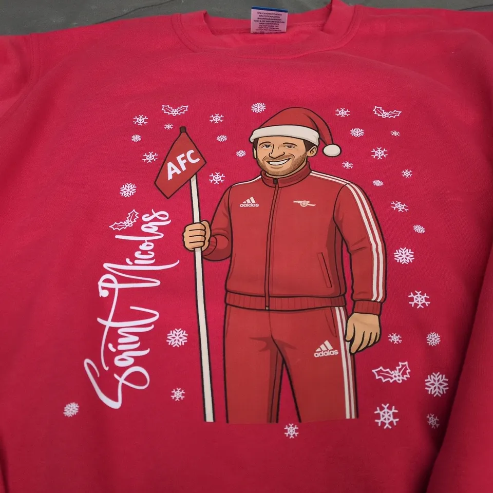 ARSENAL COMEDY CHRISTMAS JUMPER "SAINT NICOLAS" LARGE